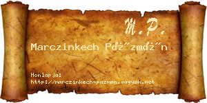 Marczinkech Pázmán névjegykártya